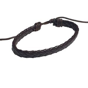 Braided Leather Adjustable Brown Bracelet Men Women Boho Beach Core Stackable